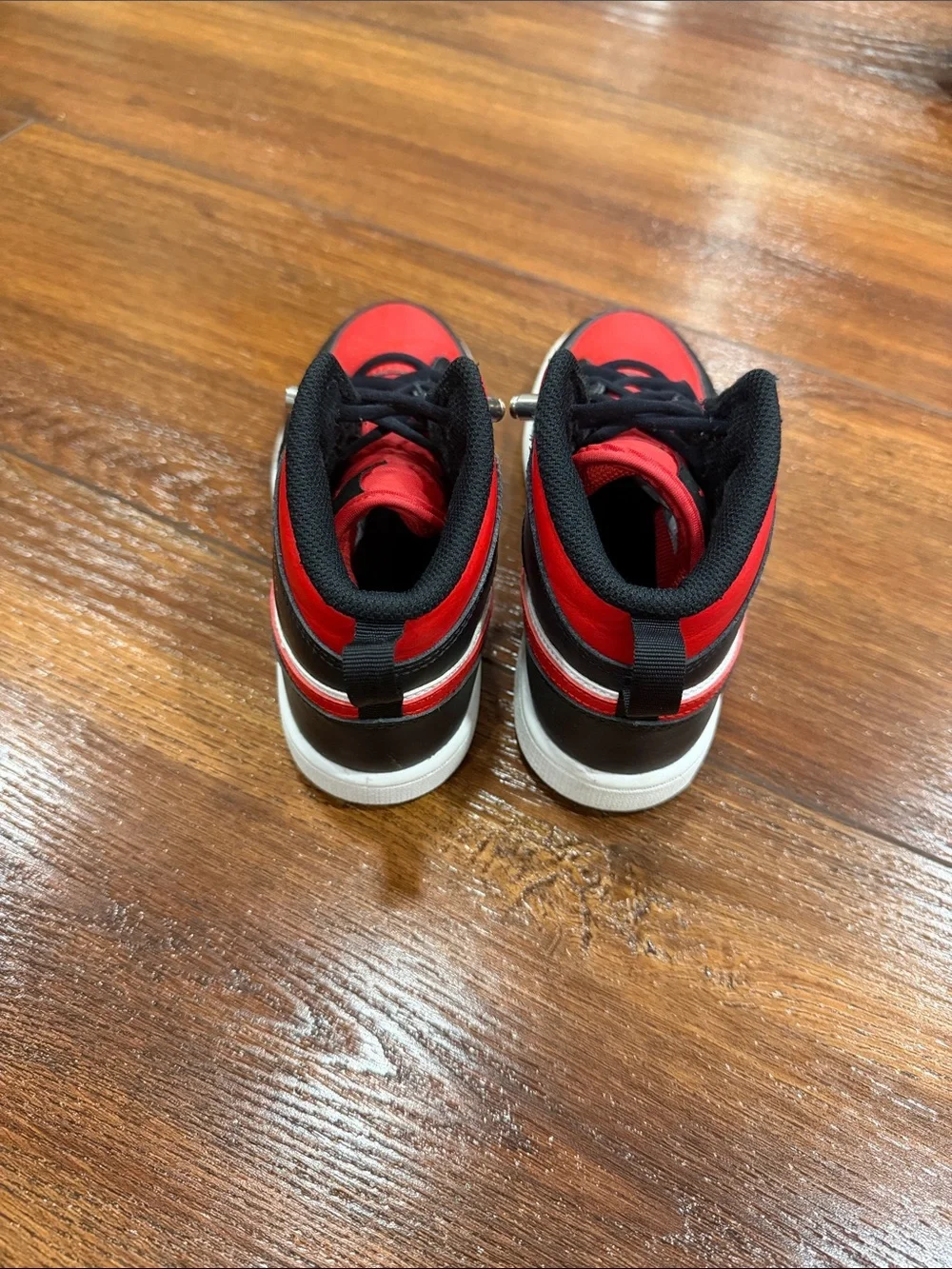 Jordan Kids Red, Black & White High-Top Sneakers